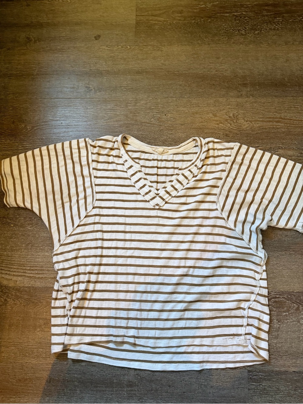 White & Brown Flowy shirt